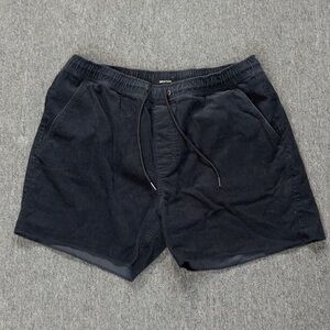 Brixton Men's Dark Corduroy Shorts with Raw Hem Drawstring Size XXL